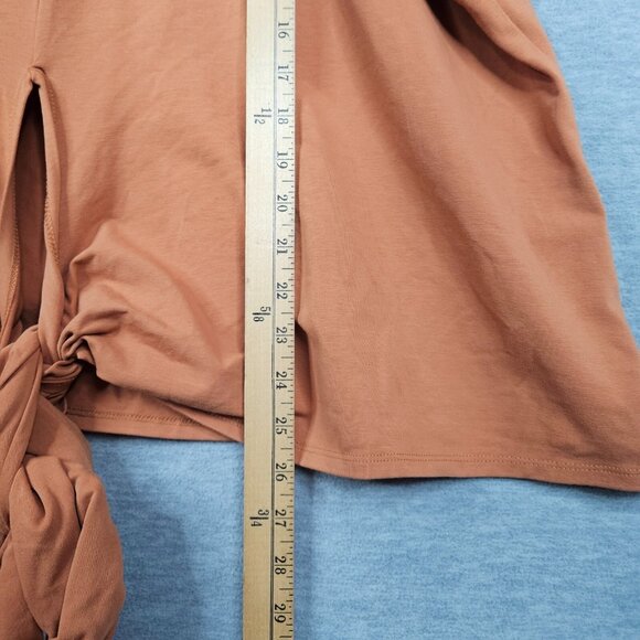 TEREA BY ANDREA PITTER Women's Orange Puffy Sleeve Tie front Top Sz 4X NEW - Picture 9 of 9